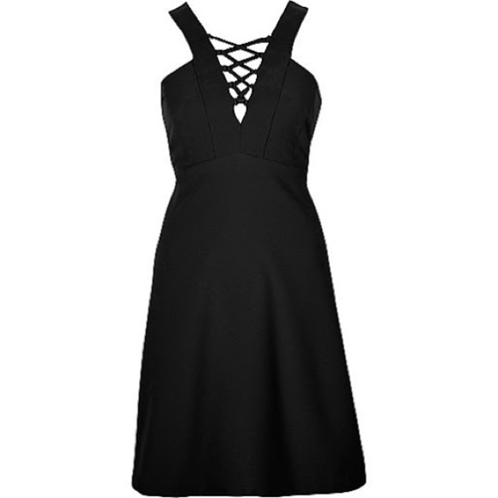 BNWT Black lace up dress